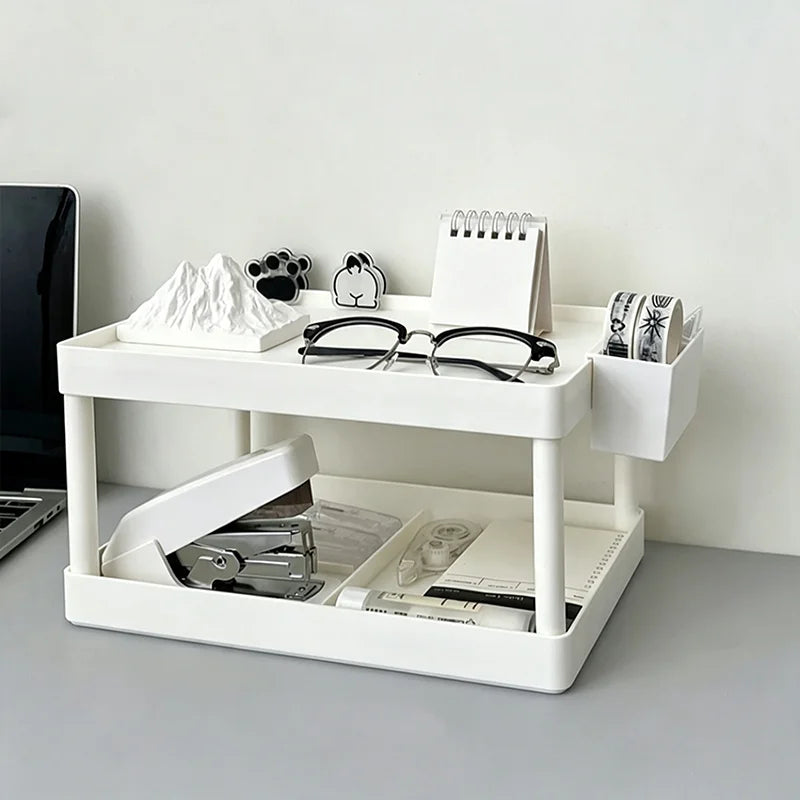 Double Layer Desktop Storage Rack Plastic Organizer | VIBE