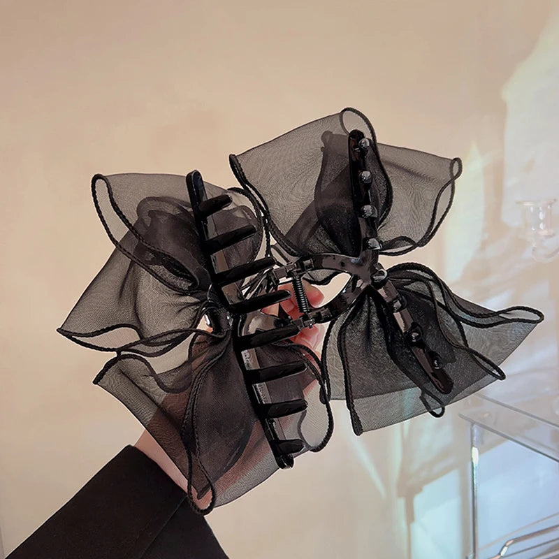 Tulle Big Bow Hair Claw Clip – Elegant Bowknot for Women