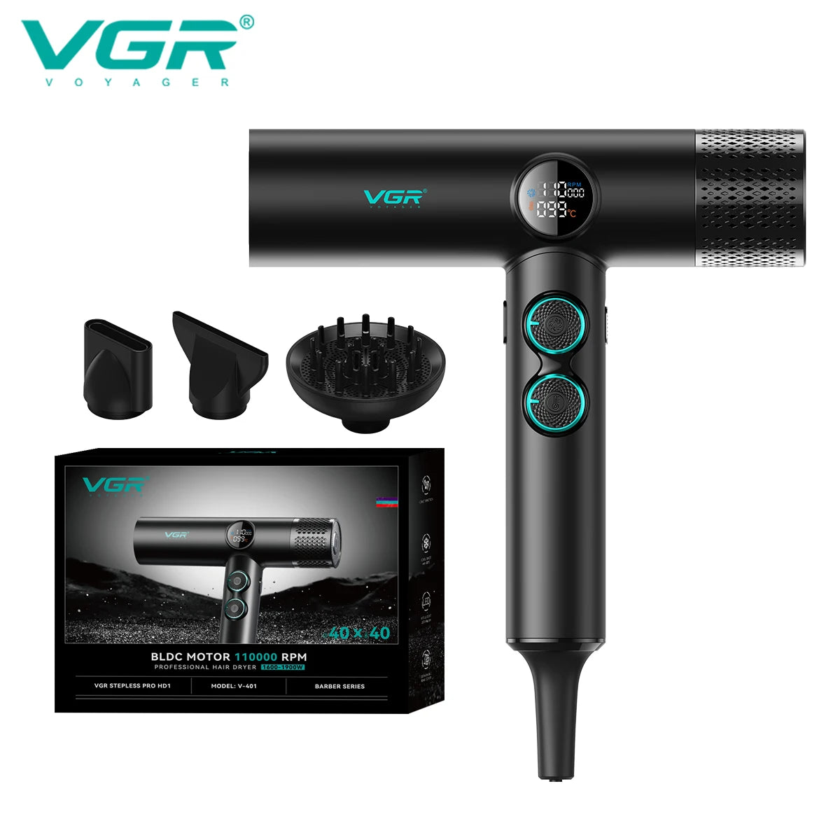 VGR V-401 Professional Hair Dryer 110000 RPM Brushless Motor