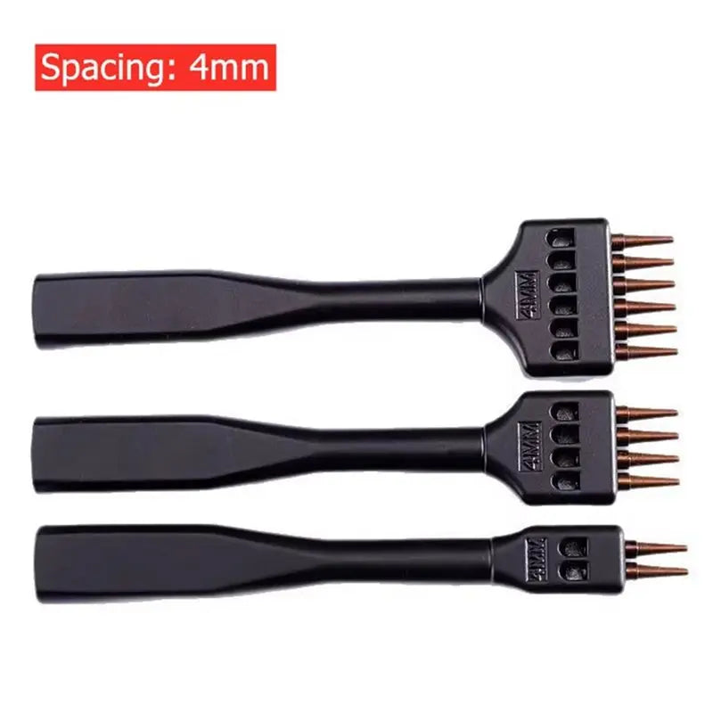Steel Leather Punch Set – 1mm Stitching Chisel, 4–6mm Spacing