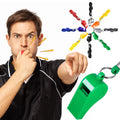 8-Pack Stainless Steel Referee Whistles with Keychain & Lanyard
