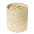 2-Tier Bamboo Steamer Basket for Dumplings & Vegetables