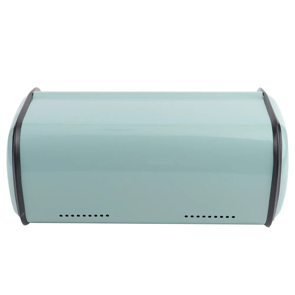 Large Metal Roll Top Bread Box 4.5L – Red & Blue Kitchen Storage