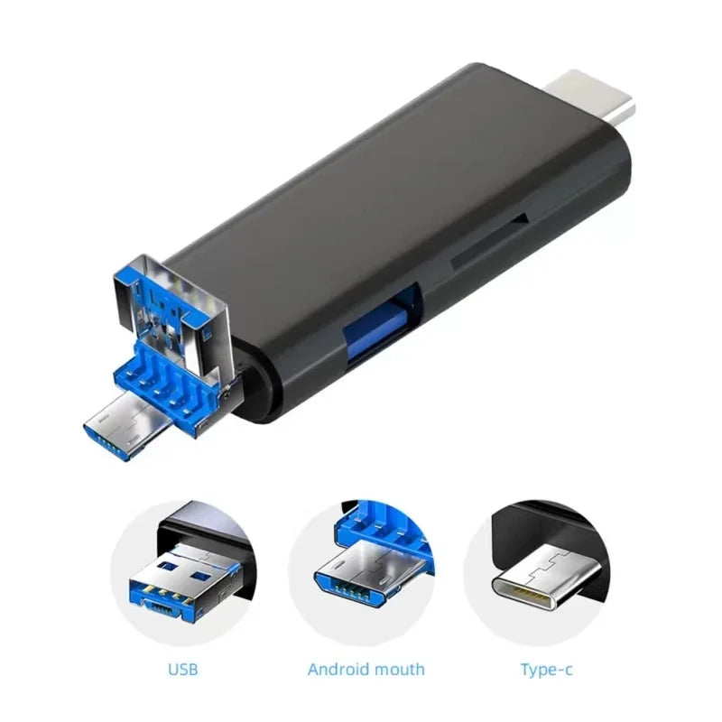 5-in-1 USB 3.0 OTG Card Reader – USB-C, SD & TF Adapter