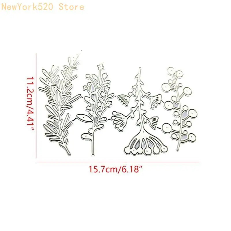 Flower & Grass Metal Cutting Dies Embossing Stencil DIY Set