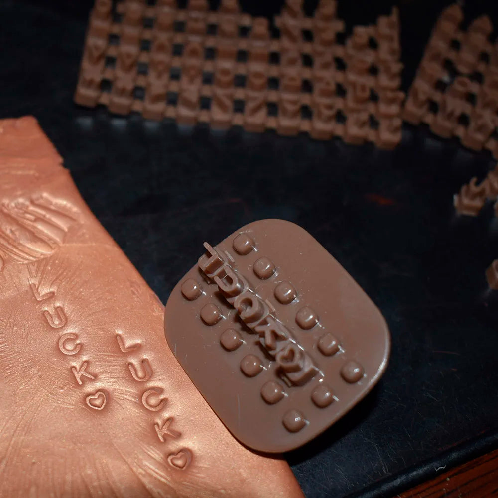 Mini Alphabet Number Clay Stamp Movable Type Die Set