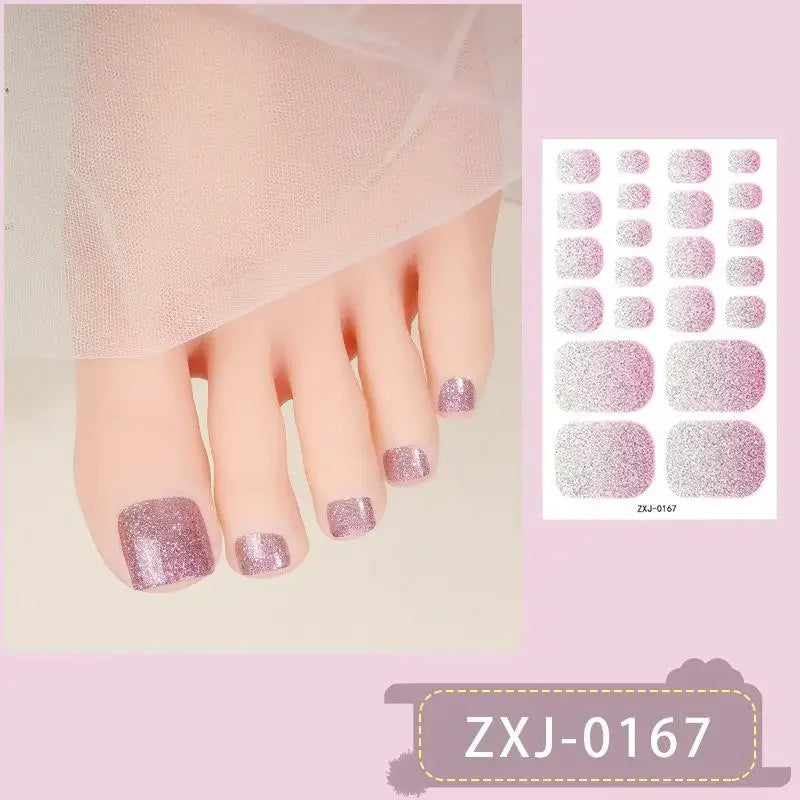Glitter Self-Adhesive Toe Nail Wraps – Full Cover Shiny Decals