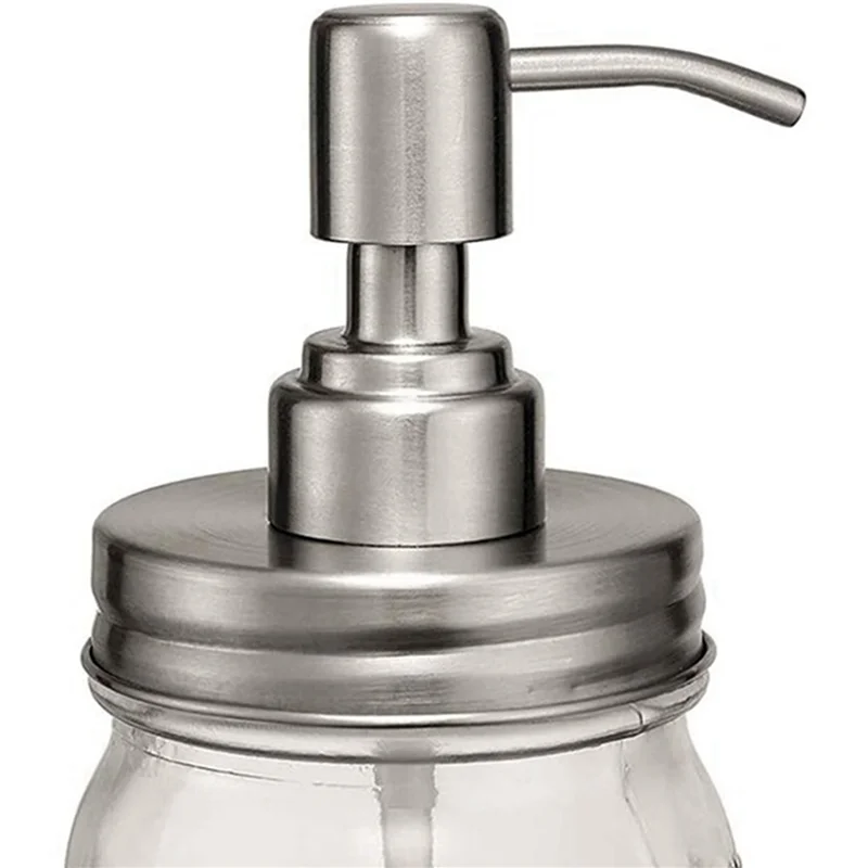 8-Pack Mason Jar Soap Dispenser Lids with Pumps – Silver
