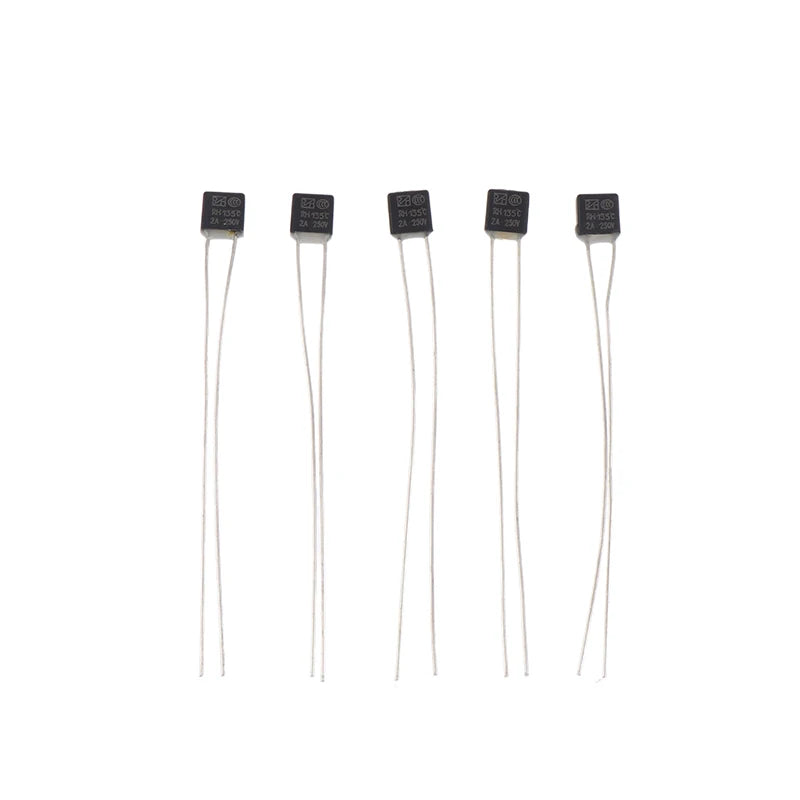 5-Pack 2A 135°C Thermal Fuse – Electric Fan Motor Protector