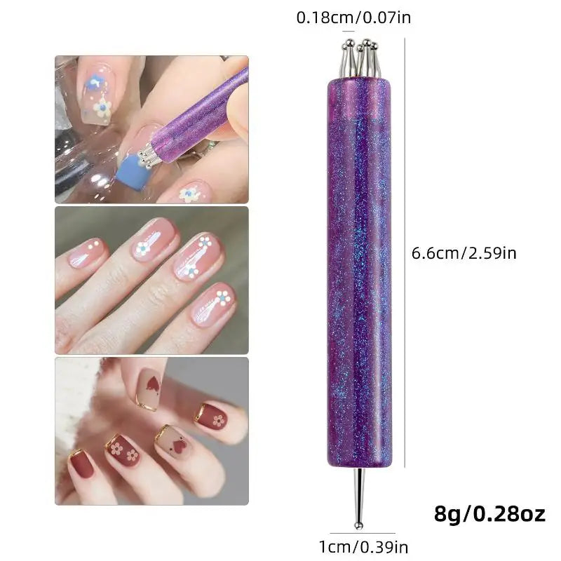 5Pcs Dual-Ended Nail Art Dotting Pen & Liner Brush Set