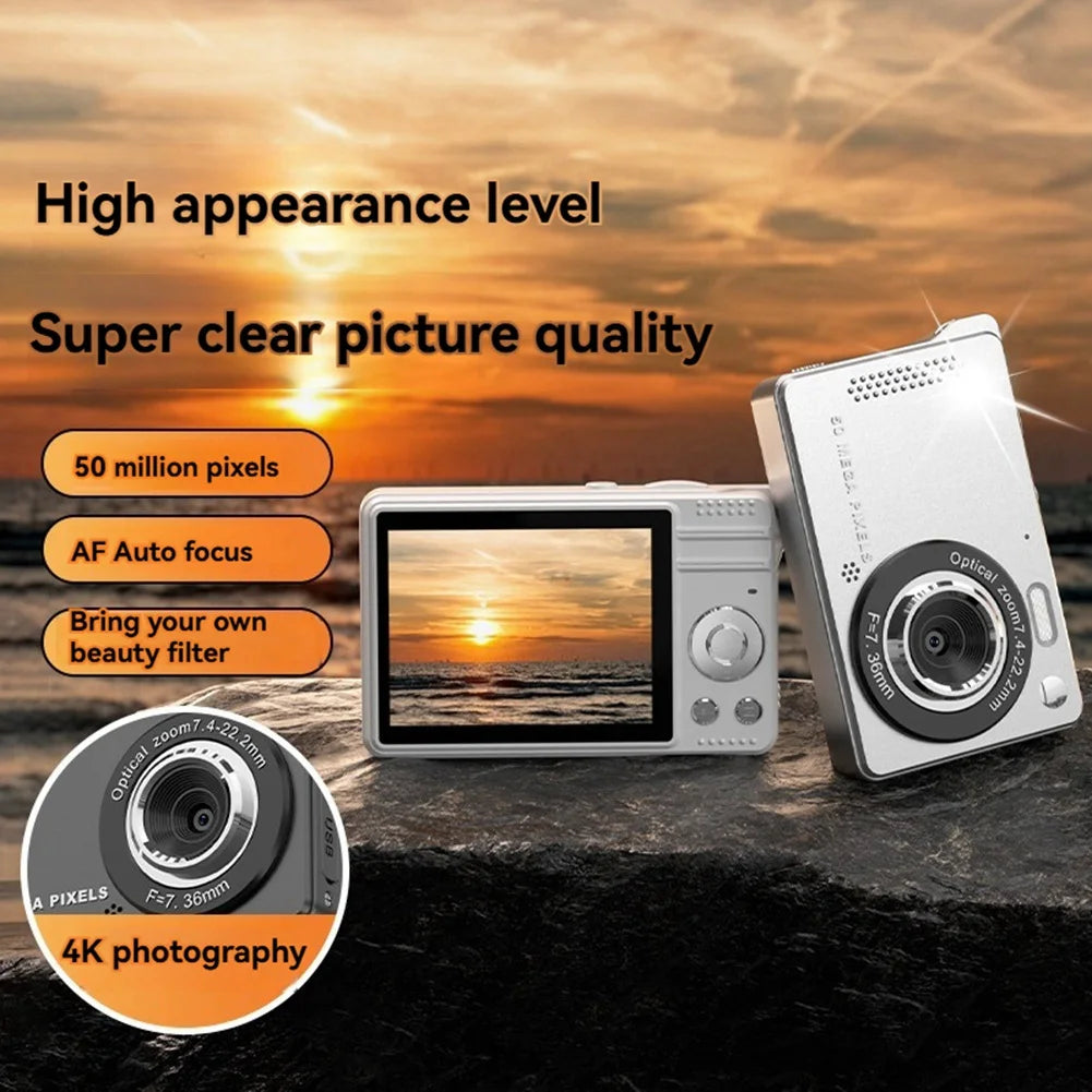 Retro Digital Camera for Students – 44MP 1080P Compact