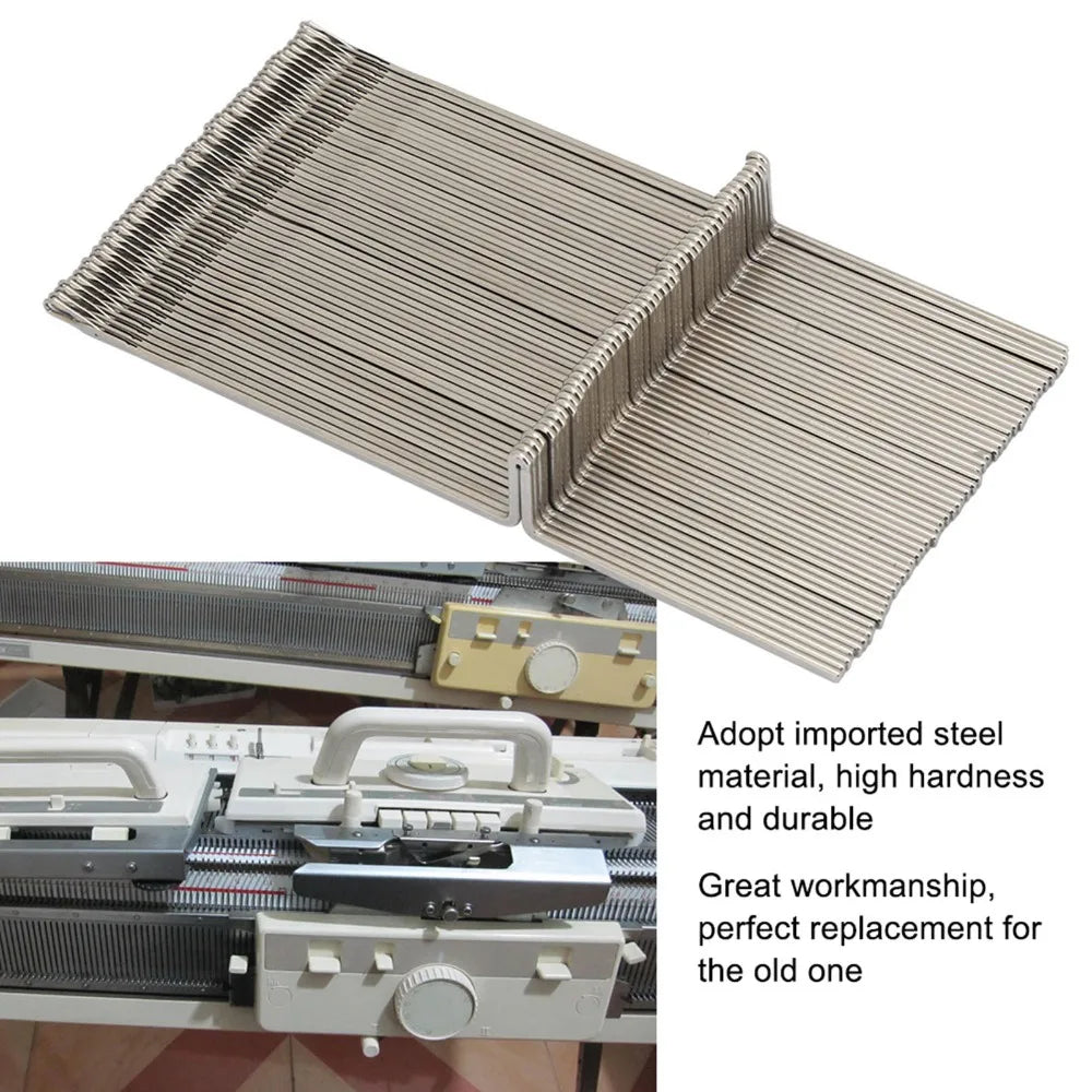 50-Pc Stainless Steel Knitting Machine Needles 5.39 In Set