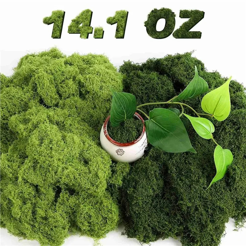 Fake Moss for Crafts 14.1 OZ Light & Dark Green Faux Moss