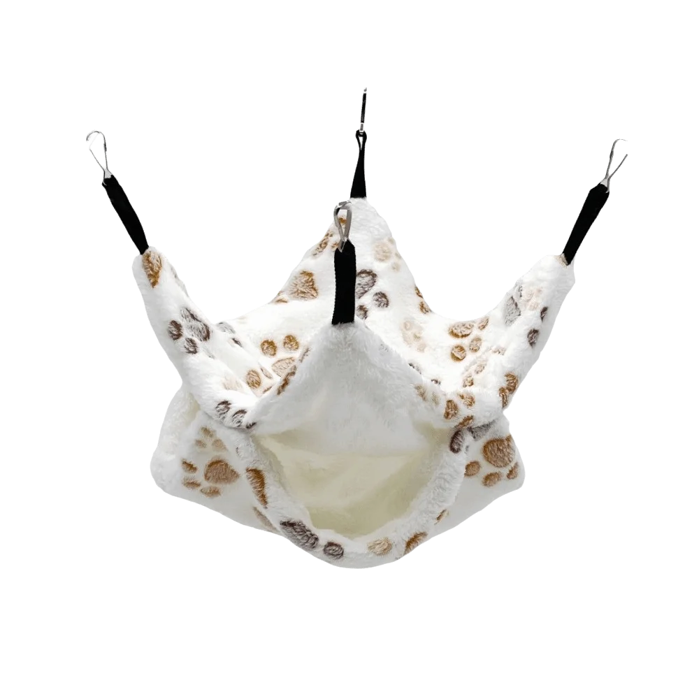Double-Layer Plush Hamster Hammock – Warm Hanging Bed for Small Pets