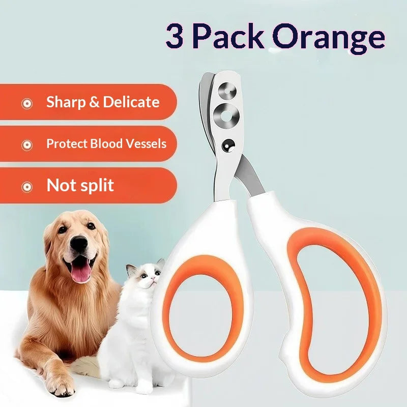 Silicone Handle Pet Nail Clipper – Stainless Steel Cat Trimmer