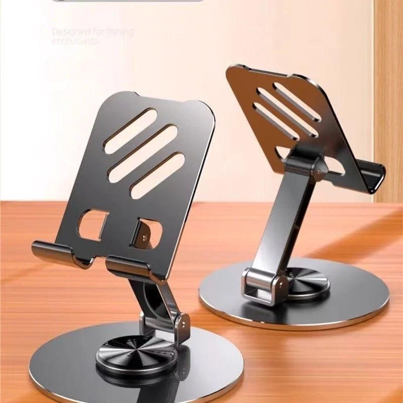 Foldable Aluminum Phone & Tablet Stand – 360° Multi-Angle