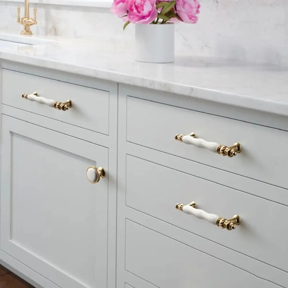 Modern Ceramic Cabinet Handles – Gold & Silver Drawer Pulls