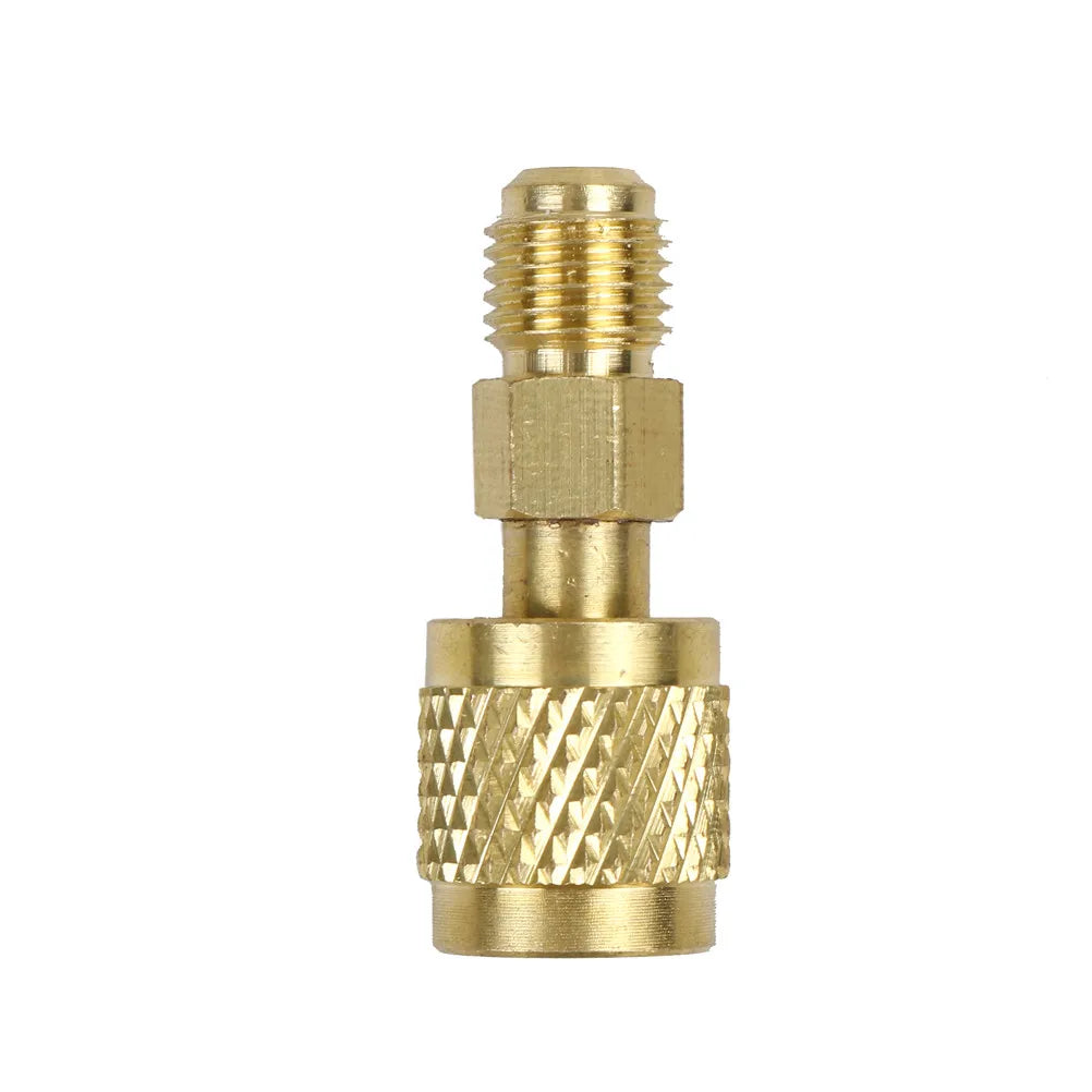 R410 Brass Adapter 1/4" Male to 5/16" Female SAE Mini Split HVAC