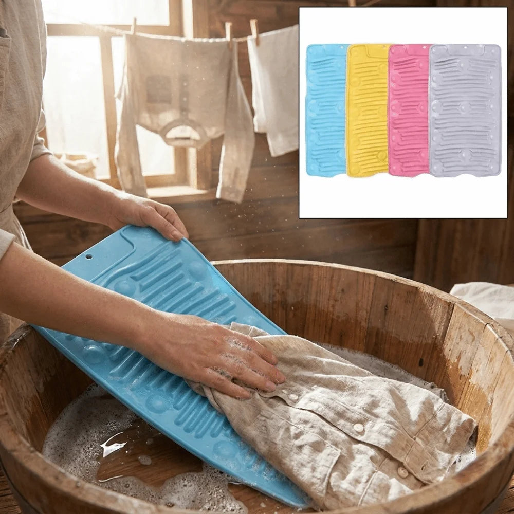 Foldable Silicone Laundry Washboard – Non-Slip Suction Cups