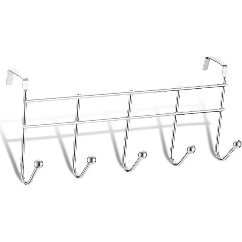 Stainless Steel Over-Door Double Hook – No-Drill Organizer