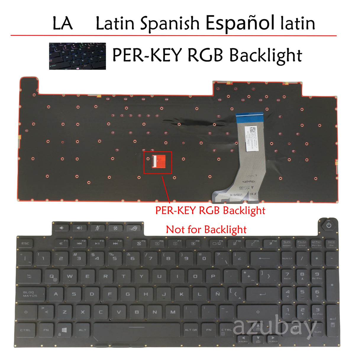 RGB Keyboard for ASUS ROG Strix G731 – Multi-Language AZUBAY