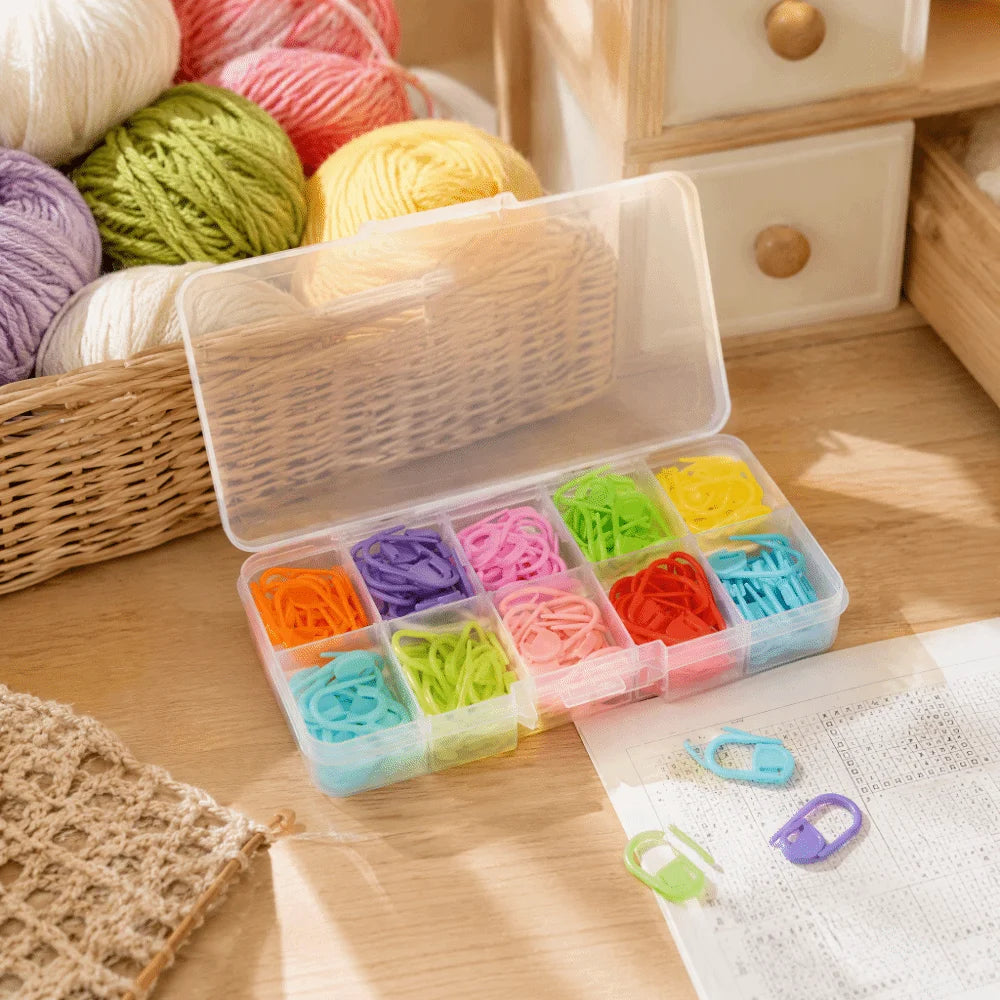 260pcs Locking Knitting Stitch Markers – 10 Colors with Case