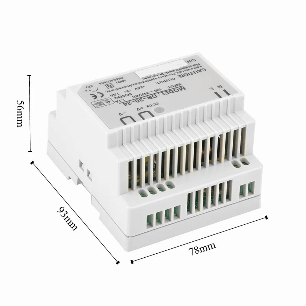 DR-30-24 30W DIN Rail Power Supply 24V AC to DC Converter