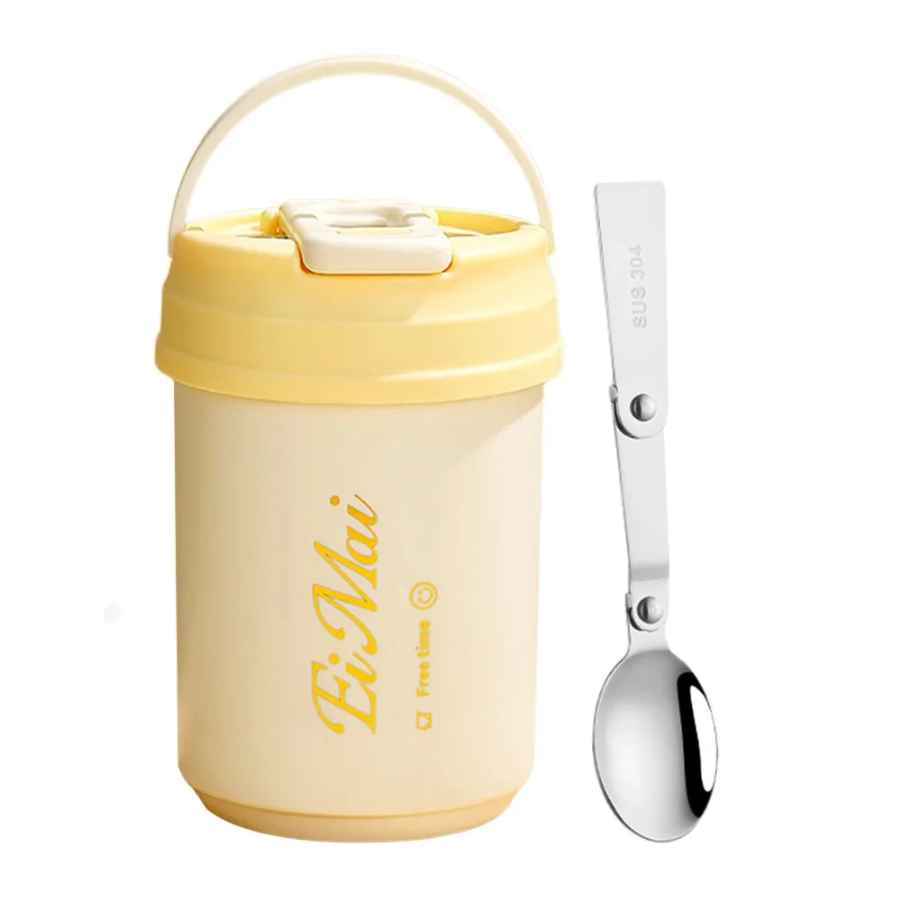 304 Stainless Steel Insulated Coffee Mug 450ml + Folding Spoon