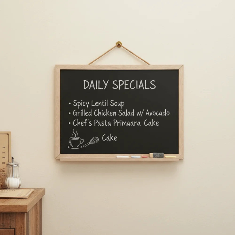 4-Pack Hanging Wooden Chalkboard Signs 7.87x11.8 In Menu Board