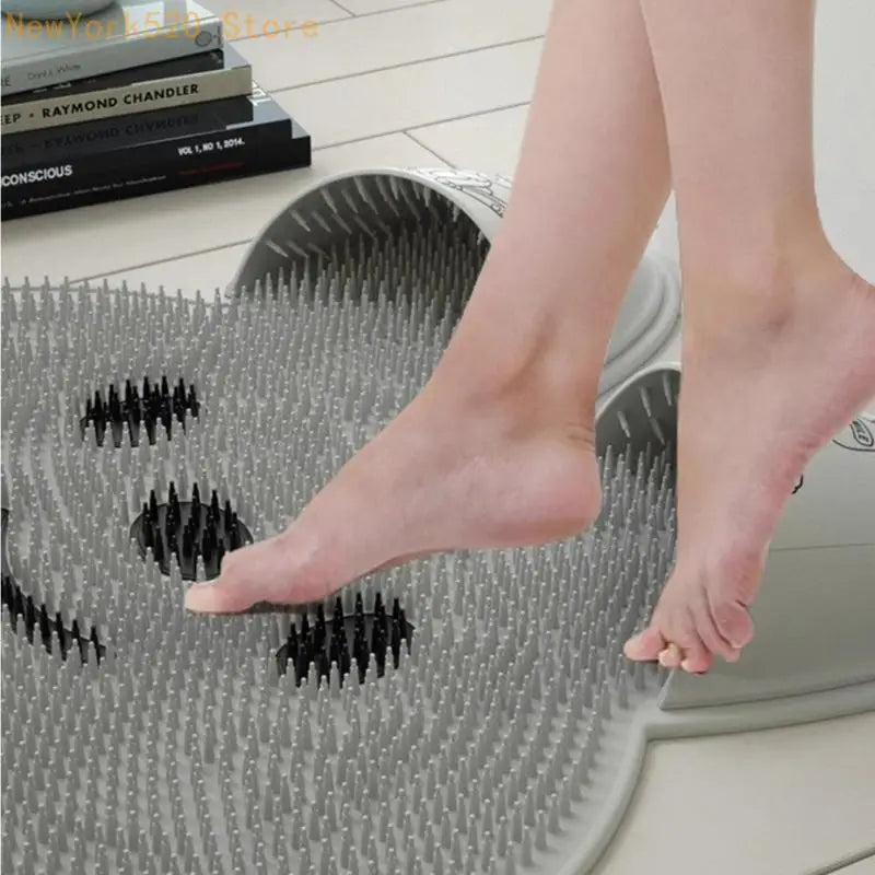 Silicone Foot Scrubber Brush & Massage Mat for Shower