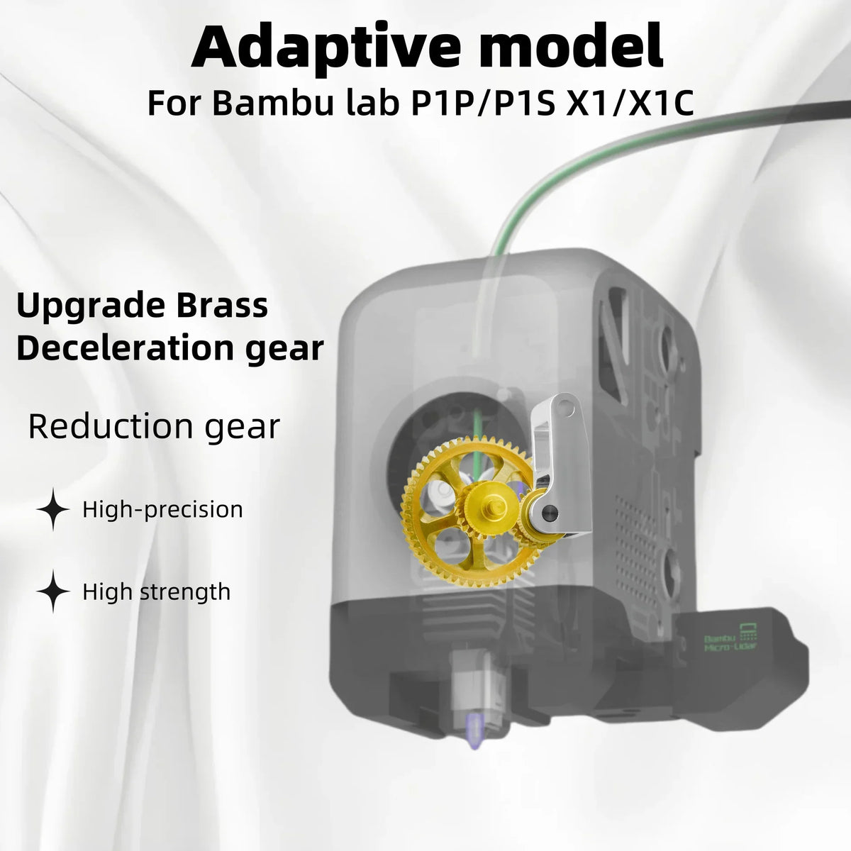 BEGRINT DLC Hardened Steel Extruder Gear – Bambu Lab X1 P1P P1S