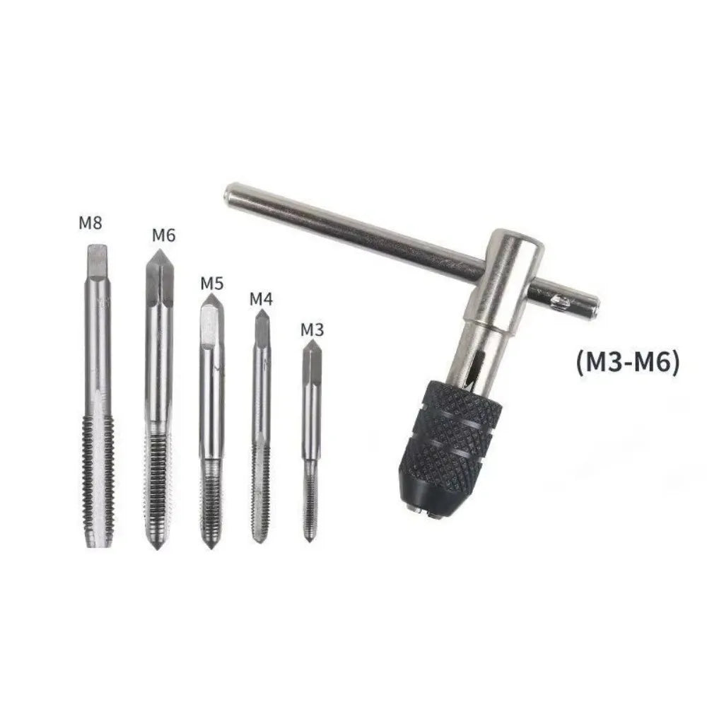 T-Handle Ratchet Tap Wrench Set M3–M8 Thread Tap Drill Kit