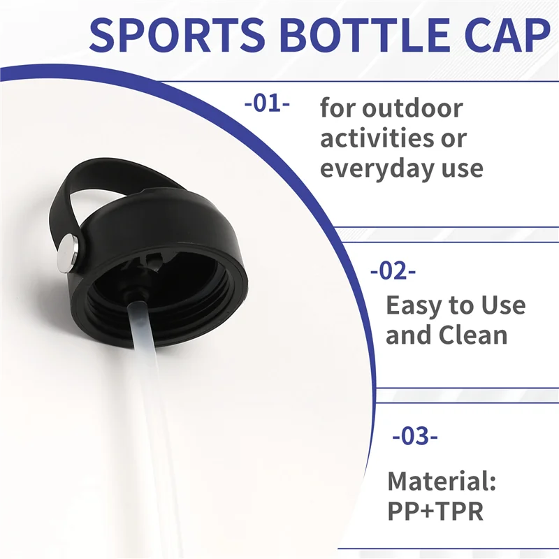 2-Pack BPA-Free Straw Lids for Hydro Flask Wide Mouth Bottles