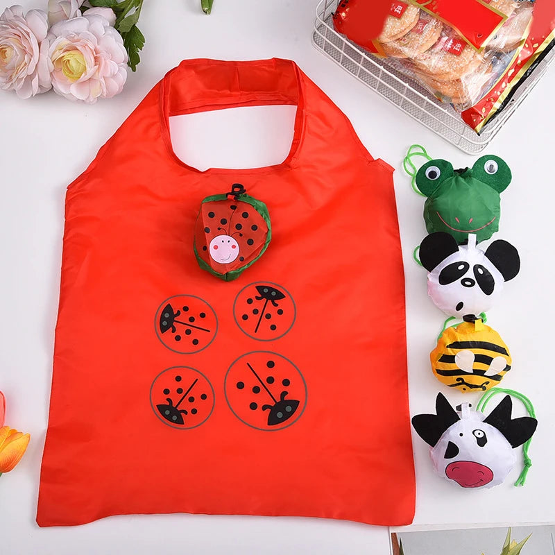 Cute Animal Foldable Reusable Shopping Tote Bag Large Capacity
