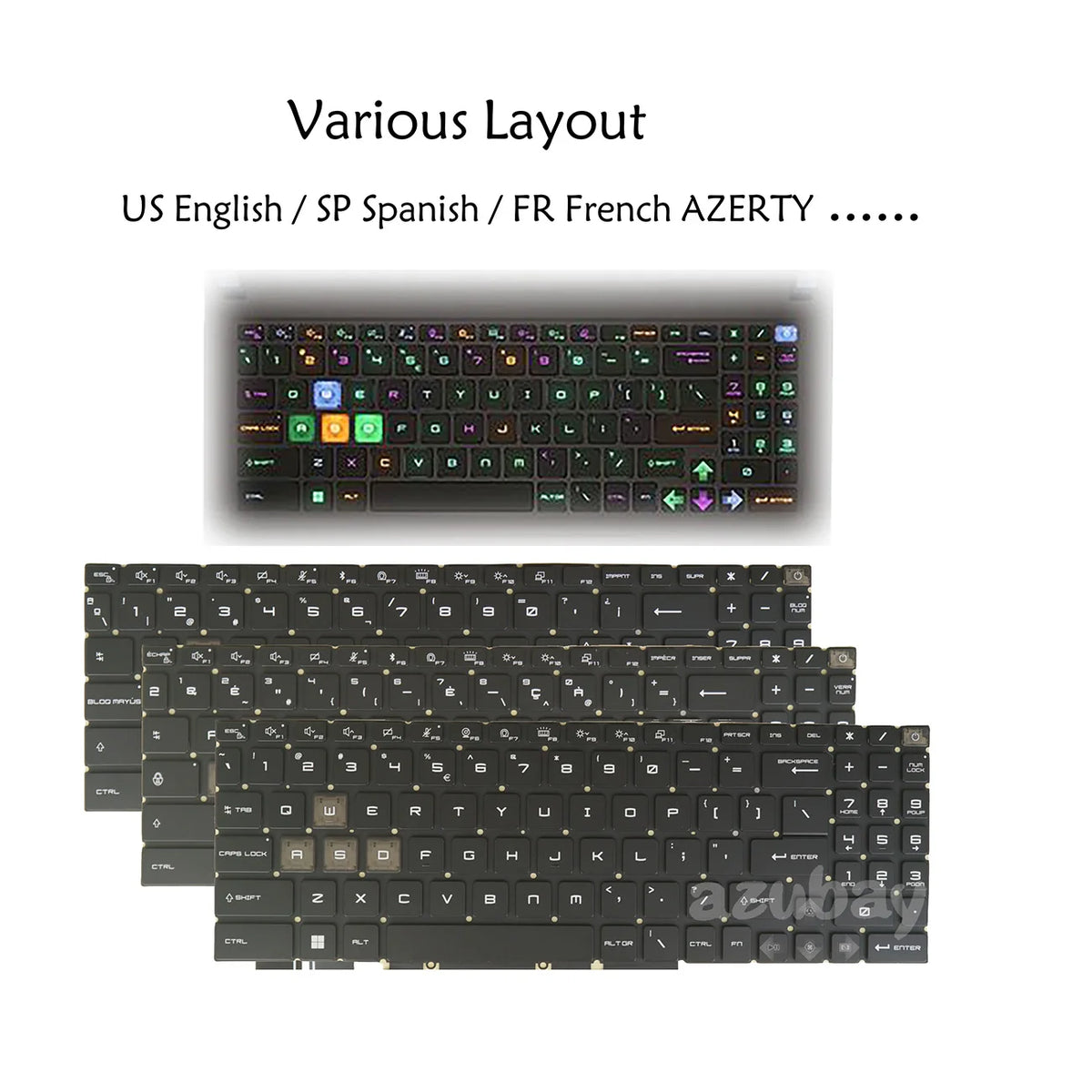 AZUBAY Per-Key RGB Keyboard for MSI Vector GP68 GP68HX
