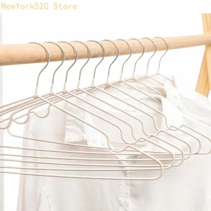 10-Pack Non-Slip Metal Clothes Hangers with Plastic Coating