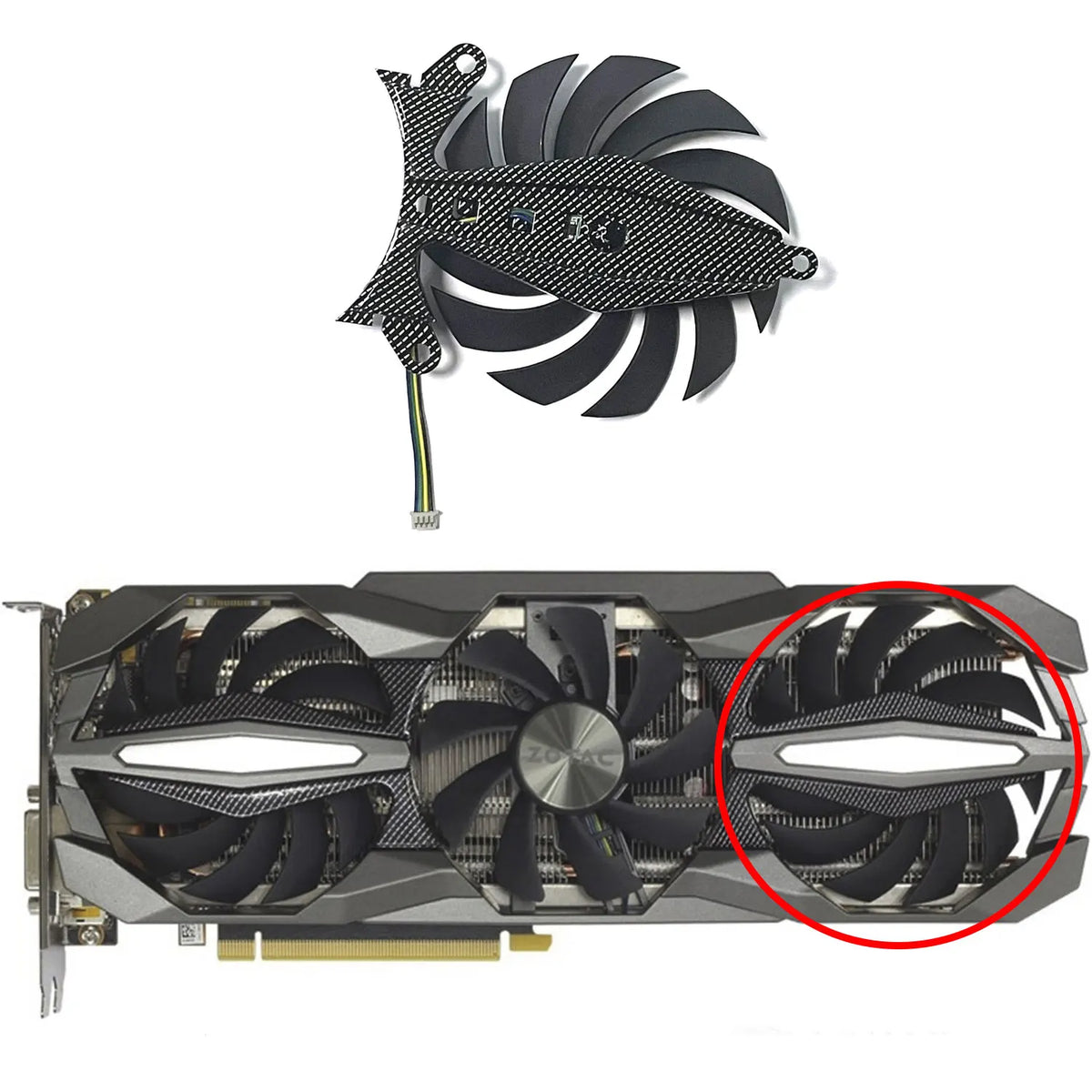 Zotac GTX1060/1070/1080 GPU Replacement Fan GA92S2U 4-Pin