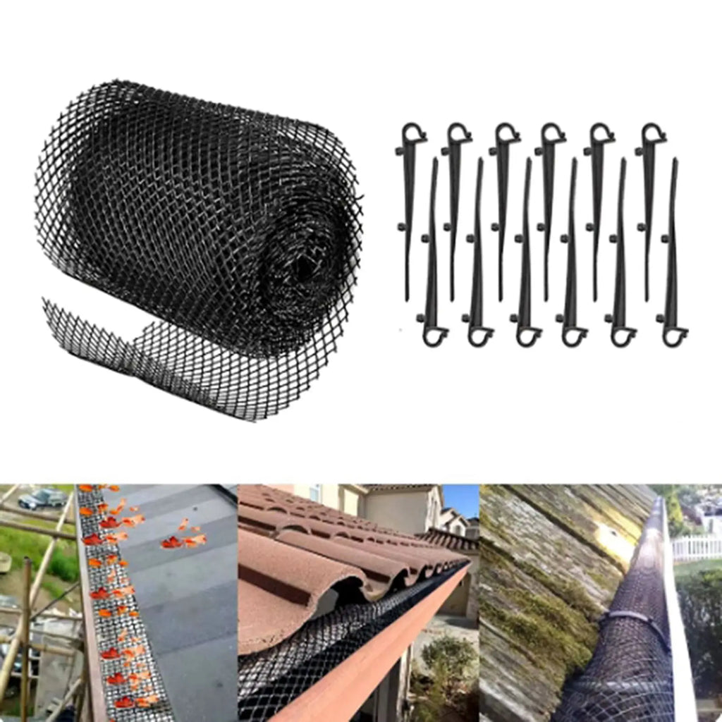 Mesh Gutter Guard Leaf Protection Net – 2 Rolls + 30 Nails
