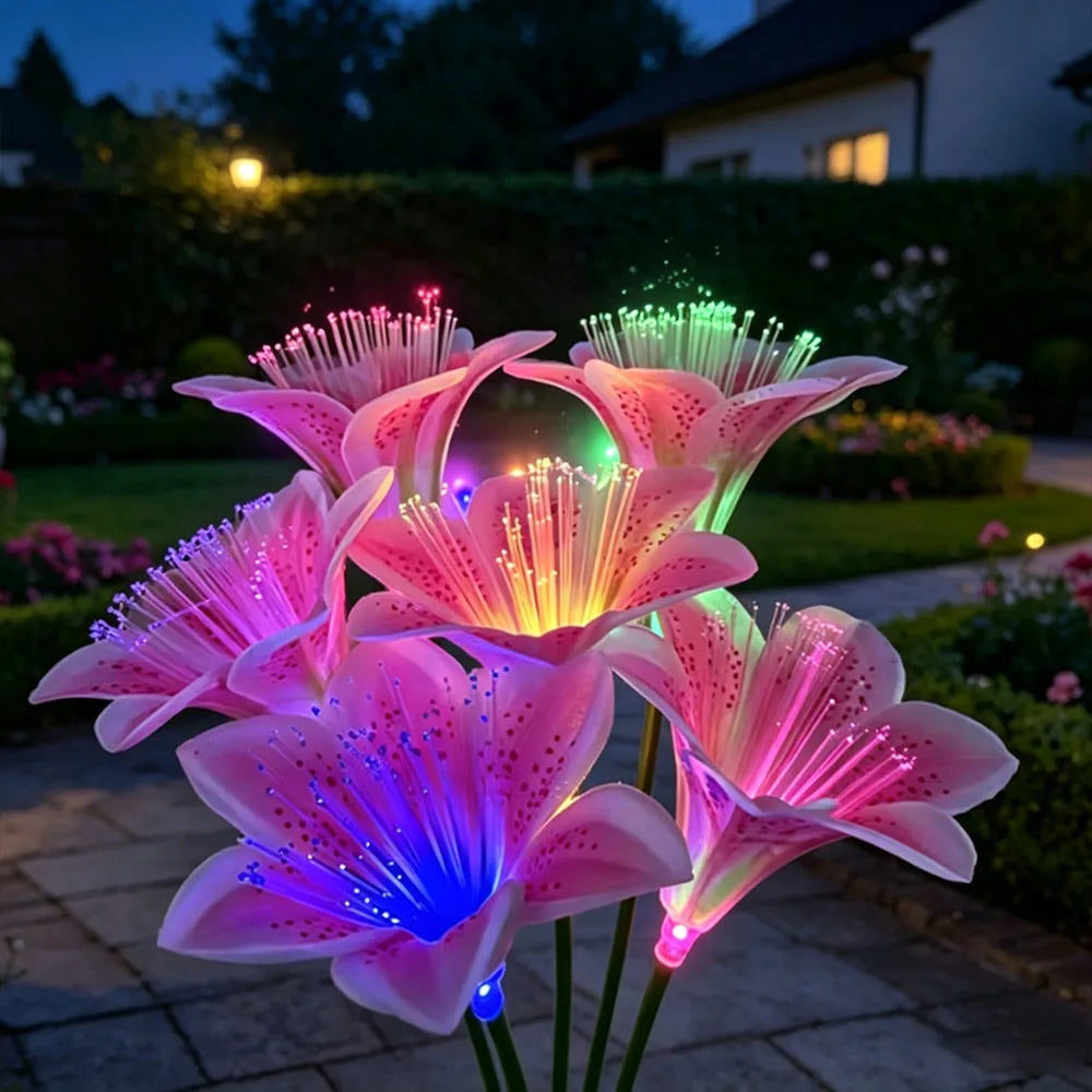 Solar LED Lily Flower Garden Stake Light – IP66 Waterproof