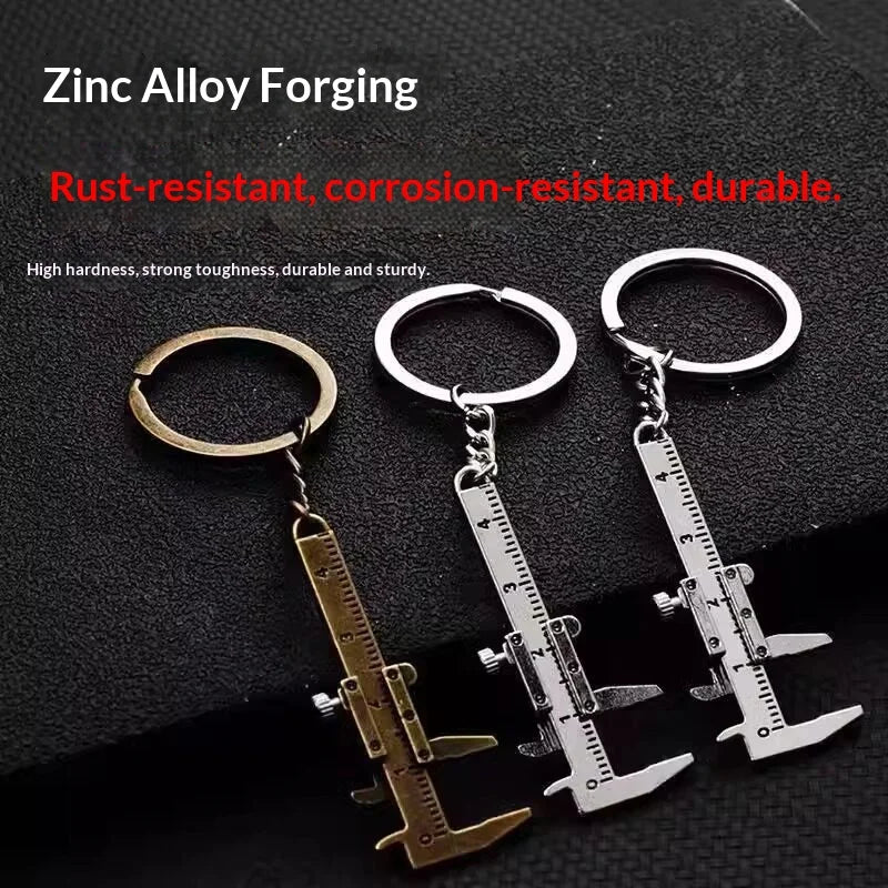 Mini Vernier Caliper Keychain – Zinc Alloy Pocket Measuring Tool