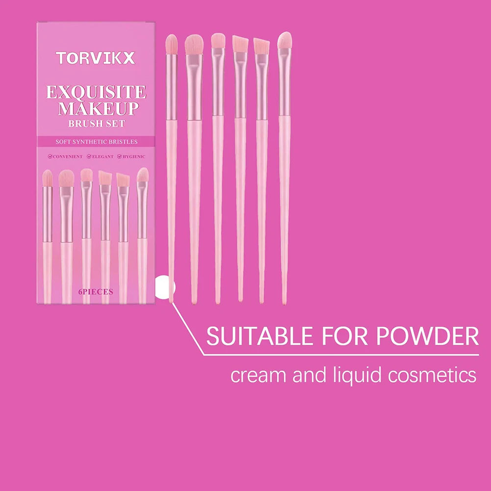 Vegan Makeup Brush Set with Case – 6pc Mini Travel Kit