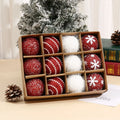 12-Pack 7cm Glitter Snowflake Christmas Tree Hanging Balls