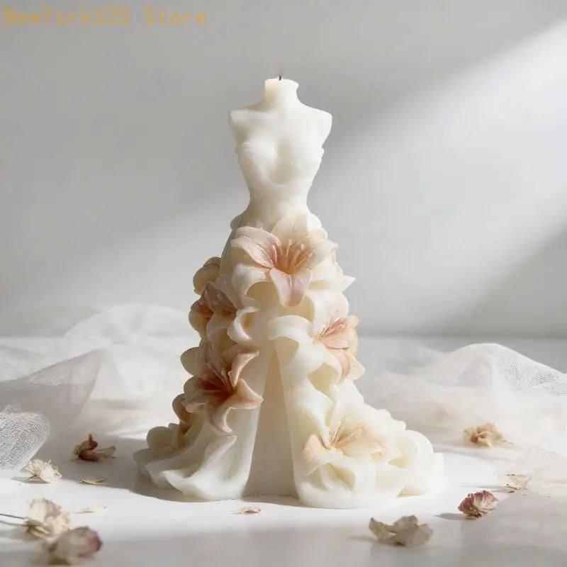 Wedding Dress Silicone Mold for Soap, Candle & Fondant