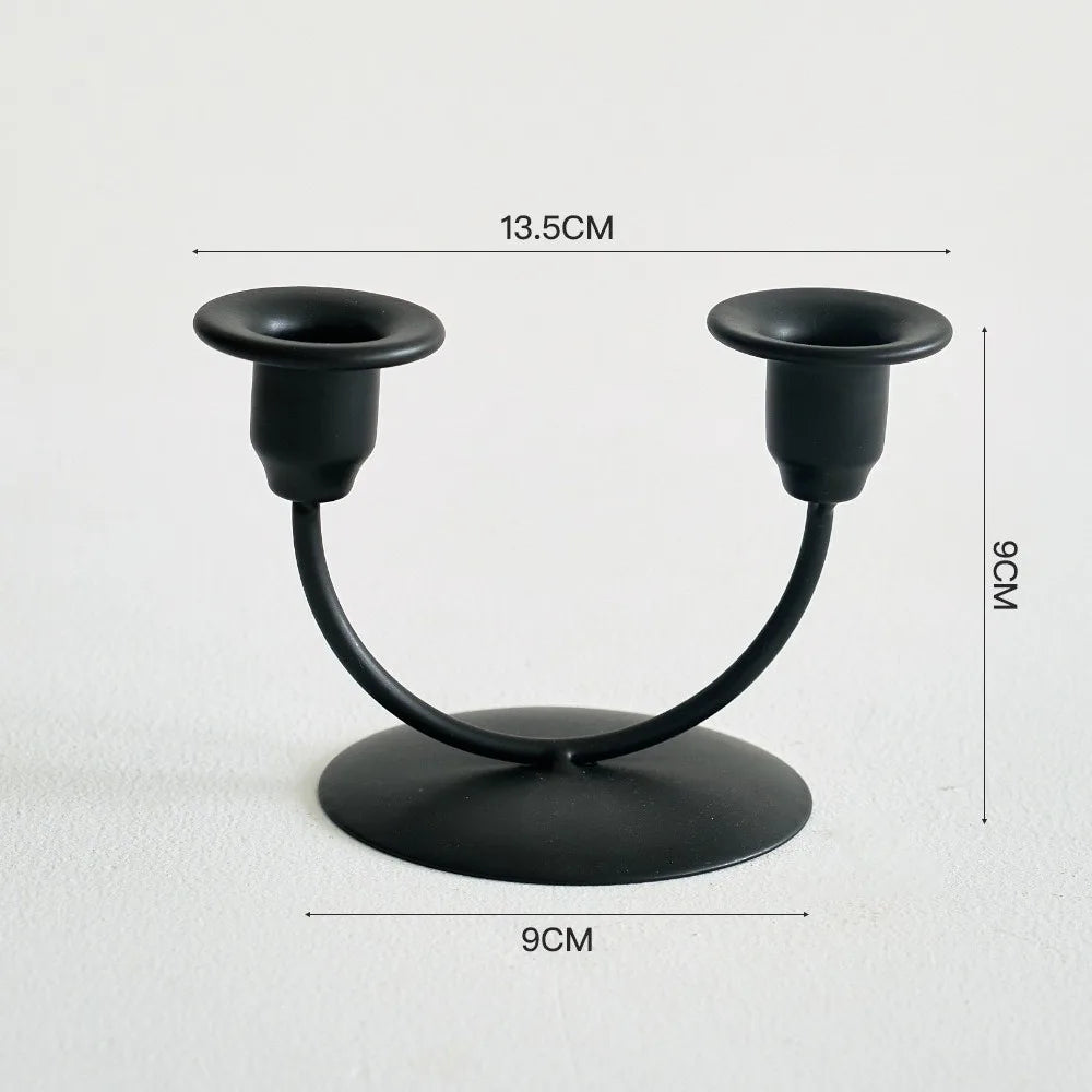 Double U-Shaped Metal Candlestick Holder – Elegant Table Decor