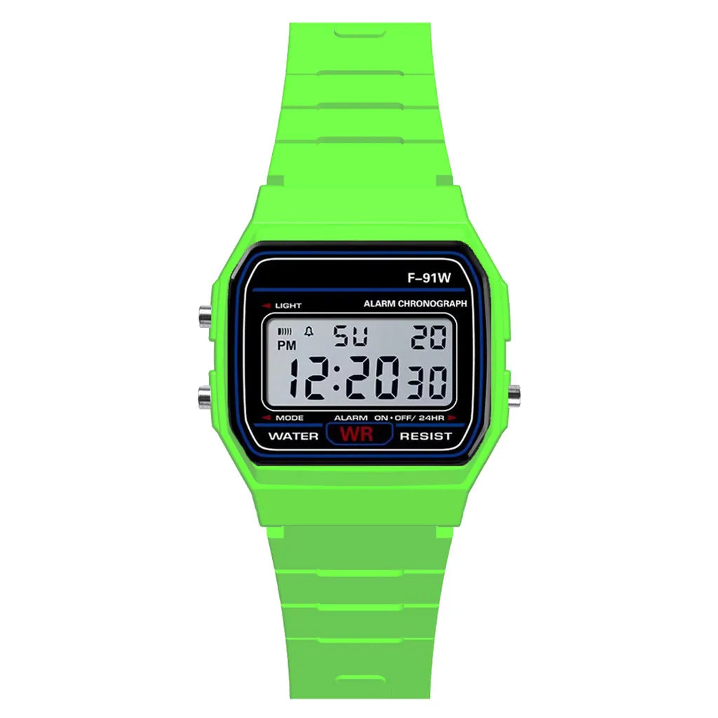 Men's LED Digital Sport Watch – Silicone Strap & Rectangle Dial