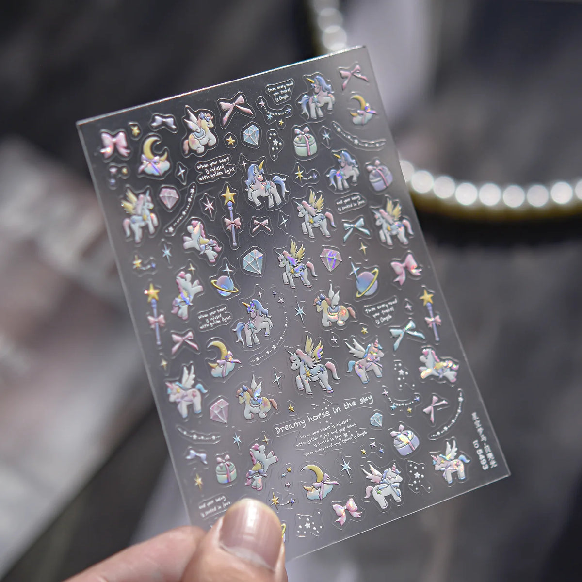 5D Embossed Silver Metallic Nail Art Stickers – Stars & Bows