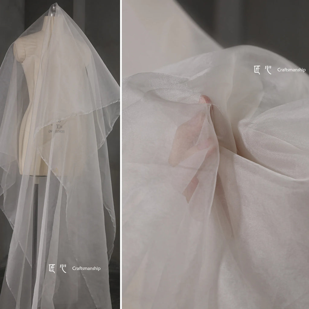 White Sheer Organza Fabric – Breathable Wide Designer Cloth