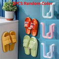 Wall-Mounted Self-Adhesive Shoe Rack with Hooks – 1/2 Pack