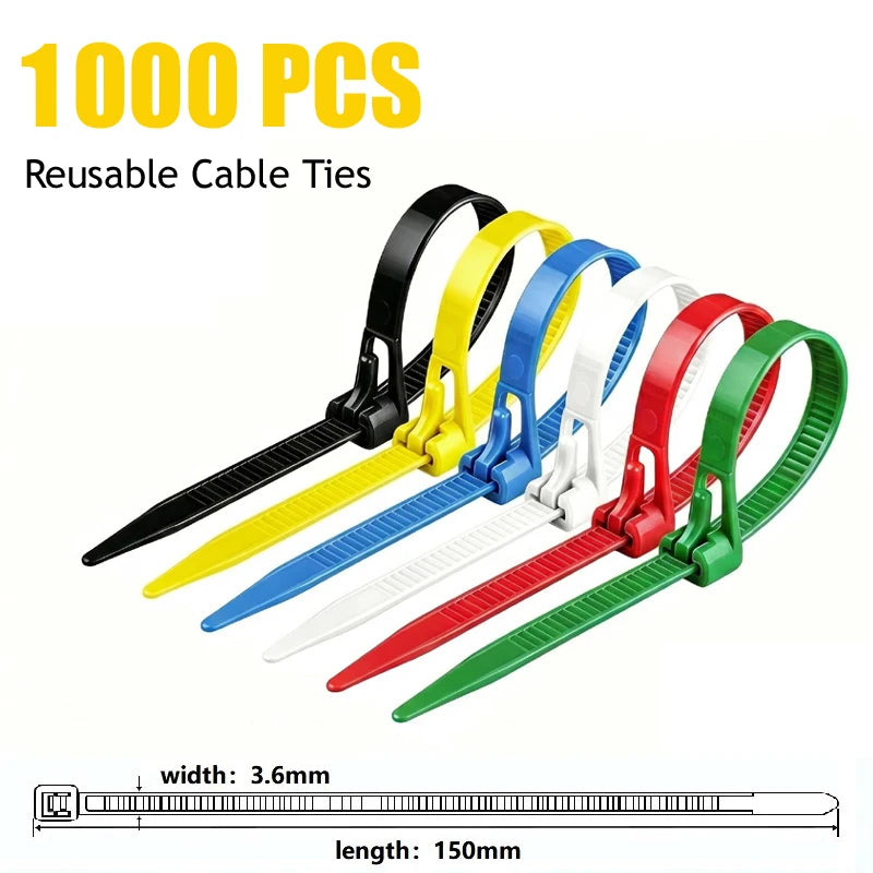 UV Resistant Reusable Nylon Cable Ties 100/300/1000 Pack
