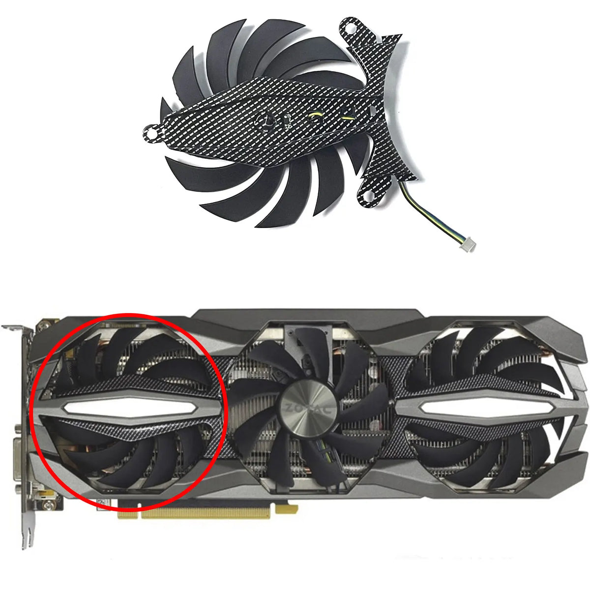 Zotac GTX1060/1070/1080 GPU Replacement Fan GA92S2U 4-Pin